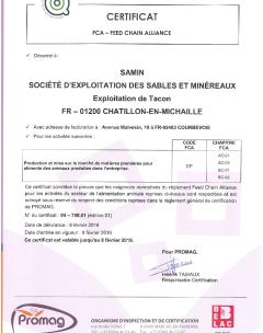 Certificat FCA Tacon