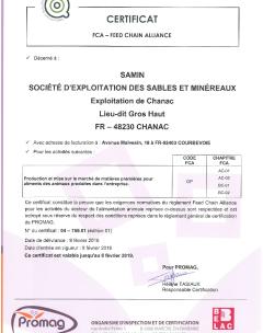 Certificat FCA Chanac